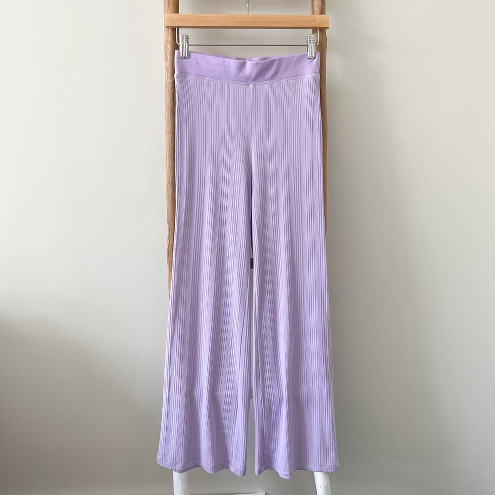 [jonathan simkhai] ribbed knit flared leg pants lavender
